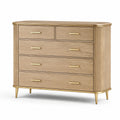 Schubladenschrank aus Eichenholz mit Metallgriffen 100x45x90cm