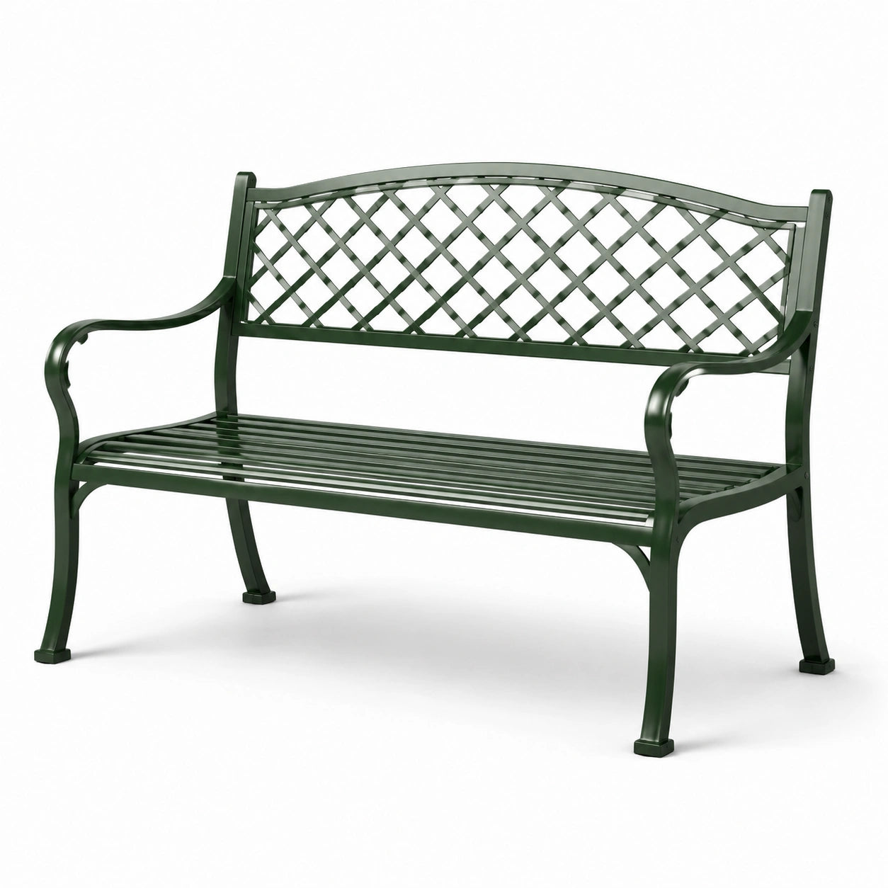Metall Gartenbank Stahl 125x60x80 cm Grün