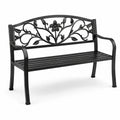 Metallbank mit Blumenmuster Schwarz