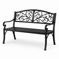 Schwarze Gartenbank aus Metall, 127 cm