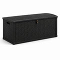 Gartenbox Kunststoff Rattan schwarz 120x50x60 cm abschließbar