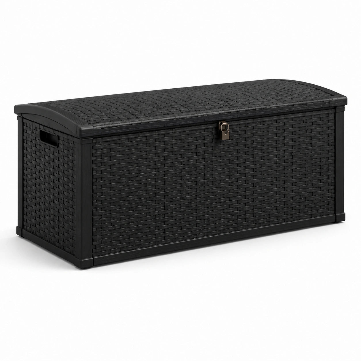 Gartenbox Kunststoff Rattan schwarz 120x50x60 cm abschließbar