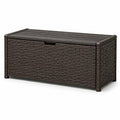 Gartenbox Polyrattan Aluminium 120x60x50 cm Dunkelbraun