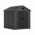 Metall Gartenhaus mit Satteldach in Dunkelgrau, 213x130x185 cm