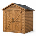 Holz Gartenhaus mit Doppeltüren und Belüftung aus Fichtenholz, braun