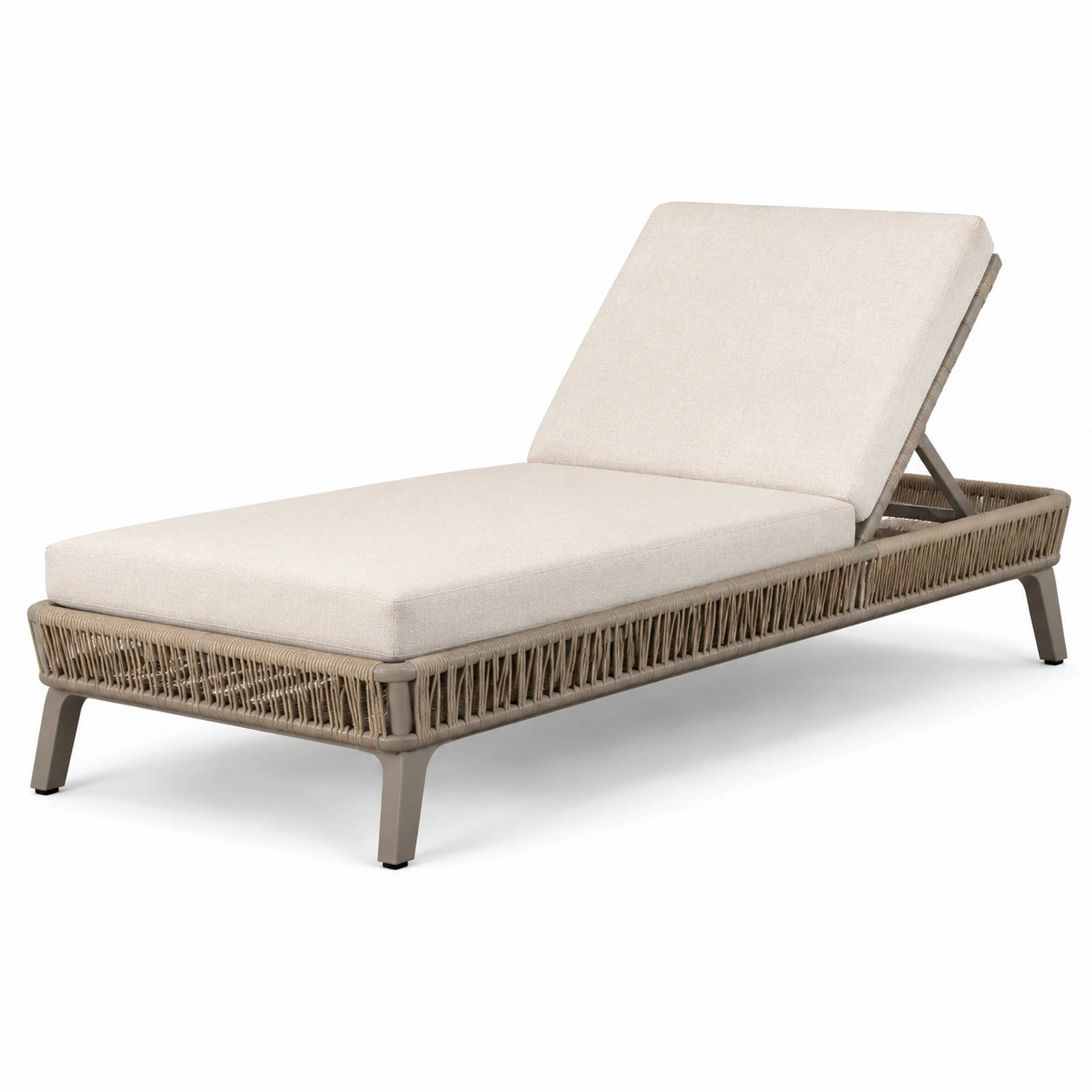 Gartenliege Aluminium Rattan Beige 200 cm
