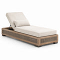 Verstellbare Gartenliege aus Teakholz mit Polyesterpolster, Beige