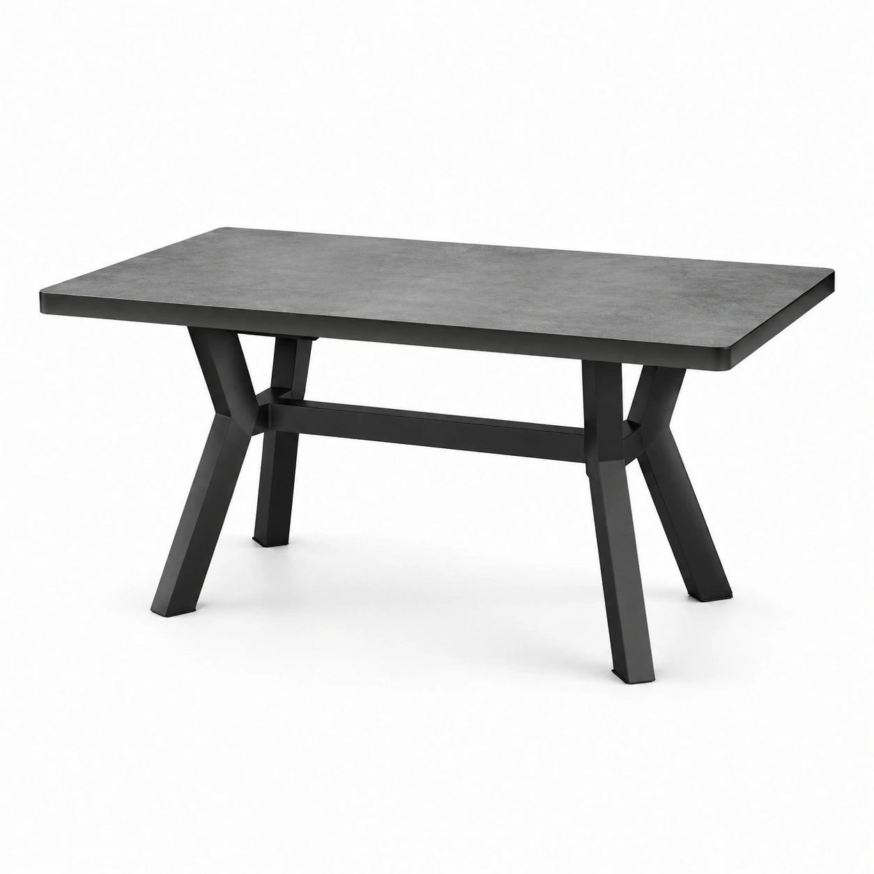 Gartentisch Rechteckig Aluminium Keramik Schwarz