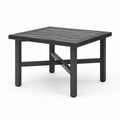 Quadratischer Gartentisch mit Aluminiumrahmen und Holzoptik-Tischplatte 90x90 cm Anthrazit